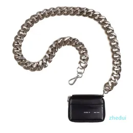 KARA Designers Women Bags Thick Metal Chain Mini Small Black