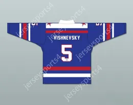 Custom Vitali VisHnevsky 5 Ska st.Petersburg Blue Hockey Jersey Top Stitched S-M-L-XL-XXL-3XL-4XL-5XL-6XL