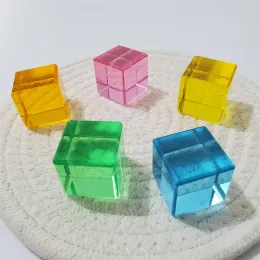 Lucent Cubes układanie bloków holenderskie domy kryształowe zabawki akrylowe półprzezroczyste kubki lucite Montessori Toddler Active dla dzieci
