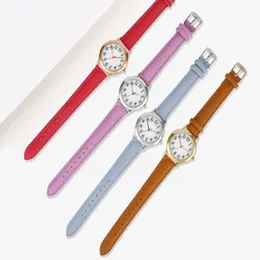 Partihandel Clear Numbers Fine Leather Strap Quartz Womens Watches Enkla eleganta studenter Titta på 31 mm Dial Wristwatches 303K
