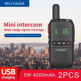 RUYAGE Q7 Mini Walkie Talkie Walkie-Talkies 1 o 2 PC FRS PMR446 RADIO a due vie portatili a lungo raggio per la caccia