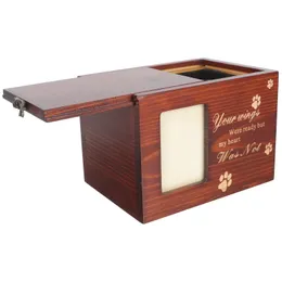 Box Pet Ashes Urne Hunde Gedächtnis Einäscherung für Urnen Keepa po po hölzerne memorial hunde aschkatze sarte kleiner bone oder katzen geschenke paw 240521