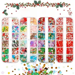 Christmas Nail Art Charms Gingerbread Snowflake Socks Red Hats Polímero Polímero Clay Slice Acessórios de decoração de unhas de xmas de inverno