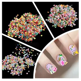 1000pcs süße Aufkleber Frucht/Blume/Tier 3D Polymer Ton winzig Fimo Fruchtscheiben Nagelkunst DIY Designs Nagelkunstdekorationen