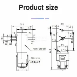 3V-8V Roboter intelligentes Auto Dual Well Gear DC Getriebes TT Motormodul für Roboterauto 1:48 20pcs DC