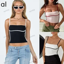 Al0 Bralette Color Collision Fitness Sports Worts Inti-Shock Monthed Halter Undershirt عارية الخلفية الخلفية لليوغا صدرية الملابس الثابت