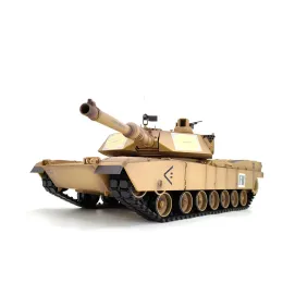 Hennlong 3918-1 American M1A2 Abrams Main Battle Tank RC 모델 모든 금속 연기 2.4g 전기 리모컨 군용 차량 장난감