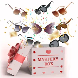Lucky Mystery Box 100% Сюрприз высококачественные поляризованные солнцезащитные очки для женщин мужчины UV400 Ретро каркас дизайнер Рождественские подарки самые популярные 258J