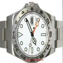 Relógio de alta qualidade de luxo 42mm Explorer II 216570-77210 Dialasia branca em aço inoxidável 2813 MOVIME