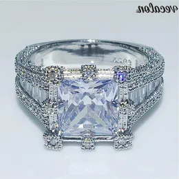 Vecalon Vintage Royal Ring 925 Sterling Silver 3CT Diamond Engagement Ehering -Ringe für Frauen Männer Mode Schmuck SDCNA