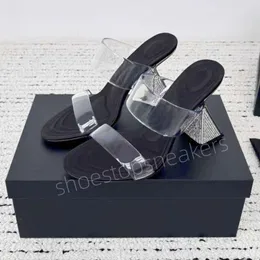 Kobiety Pasek na obcasie Glitter Wang Sandals Pumps Bing platforma pantofla wysoka obcasy kryształowe paski szpilki obcasy seksowne spiczasty palce butów ślubnych kliny