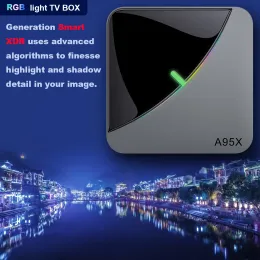 A95X F3 AIR Android TV Box Amlogic S905X3 Android 9.0 2.4G5G 듀얼 WIFI BT LAN 100M 4K RGB 라이트 TV 박스 미디어 플레이어 A95XF3 AIR