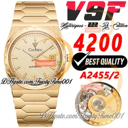 Historiques 4200H 222 Jumbo A2455 Automatische Herren Womens Unisex Uhr V9F 37mm Gelbgold Dial Dial Dial aus Edelstahl Armband Super Edition Treuhuttime001 Armbanduhr