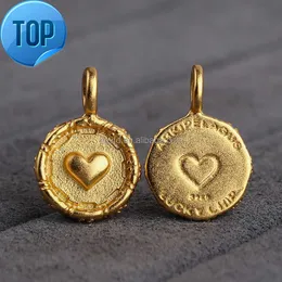 Custom 925 Sterling Silber Gold Sandstrahlrosenscheibencharme Anhänger Halskette mit Puffherd Heart Charme Medaillon Frauen Schmuck Schmuck