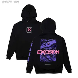 Men's Hoodies Sweatshirts Excision Rex Hoodie 2024 Nexus Tour Black Merch Long Sleeve Streetwear Men Women Hooded Sweatshirt Fashion Clothes Q240525