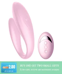 Draimior Doublehead Vibrator a 10 velocità U forma stimola la vagina clitoride per le donne masturbazione remoto wireless remoto sex toy8091210