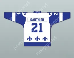 Custom Roma Gauthier 21 le National de Quebec White Hockey Jersey-Lance Et Compte Top Sched S-M-L-XL-XXL-3XL-4XL-5XL-6XL