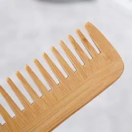 2024 Bam spazzole per capelli a denti larghi in bambù che demolgono pezzi ricci anti-statici per donne che levigano il massaggio per la casa salone usa dente largo