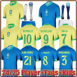 22/23 2024 2025 Brazils Soccer Jerseys L.Paqueta Neymar Vini Jr. 23 P.Coutinho Richarlison Football Shirt G.Jesus T.Silva Bruno G.