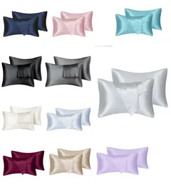 2pcslot Bedsure Satin Pillowcase for Hair and Skin Silk Queen SizeSilver Grey 20x30 inches Slip Cooling Satin Pillow Covers wi8799837