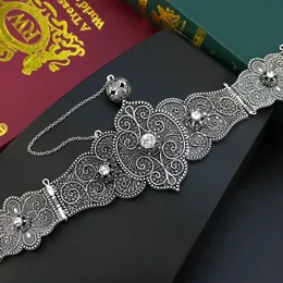 Sunspicems Chic Crystal Caucasus Belt Rivet for Women Wedding Dress Belt Relief Flower WAISTチェーン