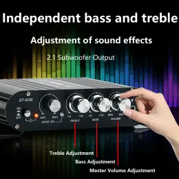 Car Amplifier 2.1 Channel - ST-838 HIFI Mini Amp with AUX Input, High/Low Bass Adjustment, Super Bass 20WX2+40W, Black Silver Car Amplifier 2.1 Channel - ST-838 HIFI Mini Amp with AUX Input, High/Low Bass Adjustment, Super Bass 20WX2+40W, Black Silver