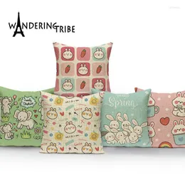 Kudde djurstil täcker dekorativa kuddar för soffa fall tecknad mönster heminredning fritt kissenbezug 45 x