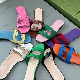 Designer Sandals Women Flip Flops Interlocking G Slides Rubber Slippers Ladies Flat Beach Jelly Script Orange Summer Fall Mules Outdoor sandal Luxury