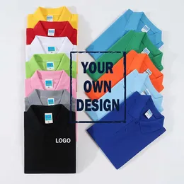 커스텀/디자인 로고 폴로 셔츠 DIY 로고 남자와 여자 캐주얼 셔츠 팀 광고 기념 셔츠 저렴한 폴로 셔츠