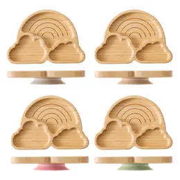 Il set di stoviglie per bambini potrebbe essere in bambù ciotola silicone aspirazione cucchiaio manico in legno per bambini che alimentano le forniture L2405