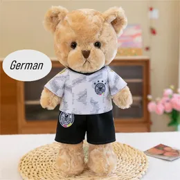 Jersey Teddy Bear Doll Football Bear Children's Plush Toys Event Gifts 2024 World Euro Sports Competition Peripheral Teddy Bear