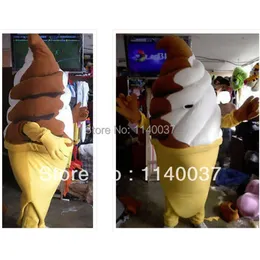 Maskot Maskot Kostüm Yetişkin Boyut Karikatür Karakter Sundae Ice Cream Mascotte Kıyafet Takım Süslü Elbise Maskot Kostümleri