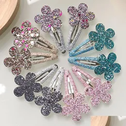 Clip per capelli Barrettes 10pcs/Lot Glitter Flower Rabbit per ragazze carine BB BB Hand Made Handwear Accessori per bambini Del Del Dhdwr