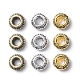 30pcs 3x7mm Vintage Wheel -Abstandshalter -Perlen Antique Gold Farbe große Lochperlen für DIY -Armband Halskette Ohrring Making Schmuck