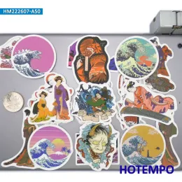 50st Japan ukiyo-e målning konstmönster Vattentät klistermärke för bärbar dator Telefonens resväska Skateboard cykel Motorcykelbil klistermärke