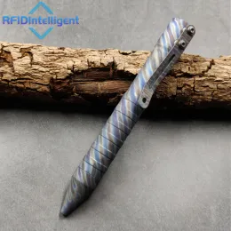 Multipurpose Titanium Alloy Tactical Ballpoint Pen Self Defense Writing Equipment Tool for Outdoor Traveling Office Gift