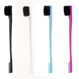 1 st skönhet Double Side Edge Hair Comb Control Borste för styling Salong Professionella tillbehör Randomfärg