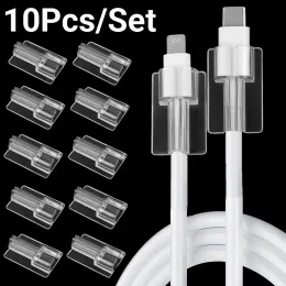 10/5/1PCS Transparente Cable Protector Sleeve Soft Silicone Cable Winds para iPhone Samsung Charging Cord Caso de proteção