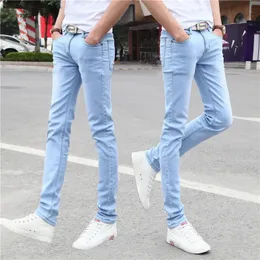 Мужские летние растяжки прямой джинсы корейская мода Slim Fit Маленькая нога плотная мешковая мешкова