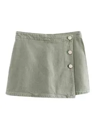 Fashion Womens Denim Shorts Casual Single Sfrigeta Patchwork Solido Colotte Summer Jeans Short XX310 240518