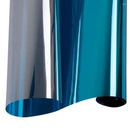 Fensteraufkleber 70/80/90 x 500 cm Blau Silber Einweg Mirrorfilm PVC Selbstklebende reflektierende Sonnentönung für die Heimdekoration