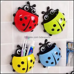 Tandborstehållare Ladybug Tootaste Home Storage Wall Suction Suporte Esa de Dente Parede Hushållsartiklar Acessorio Banheiro Drop de Ottef