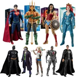 Action Toy Figures DC Originals Justice League Figure Superman Wonder Woman Aquaman Mera Anime Figure Modelli collezionabili Modelli Giocattoli T240524