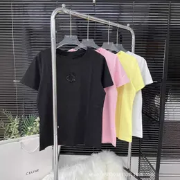 Kadın T-Shirt Tasarımcı Markası Nanyou Boutique 2024 İlkbahar/Yaz Yeni Yuvarlak Boyun Diş Fırını İşlemeli Çok Yönlü Kısa Kollu Üst Qarp