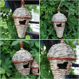 Bird أقفاص جديدة على غرار الذرة المدببة السفلية Birdhouse يدويًا الطيور المنسوجة