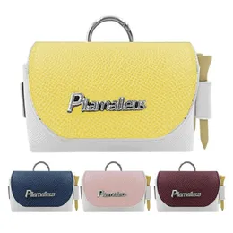 Golf Ball Storage Bag Color-Blocked Magnetic PU Leather Golf Ball Bag Pouch Portable Mini Golf Waist Pouch Pack Tees Bag Holder 240511