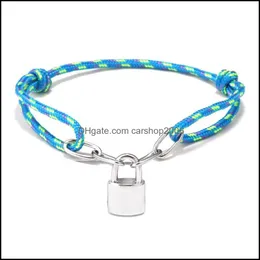 Bracelets de charme Boyish Classic Fashion Smooth Ride Bracelet Lock Element Casal for Men and Women Charming Jewelry Drop Dation Dhh1p