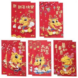 Geschenkverpackung Hongbao Stil Chinesisches Jahr Rote Umschläge 2024 Dragon Money Packets Lucky Bags