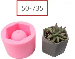 Backformen rosa Silikonform Geometrische Blütentöpfe Zement Vase Form handgefertigtes Pflanzgefäß mehrblütiger Teller Gartendekoration Werkzeug