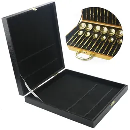 Caixa de mesa para 1624 PCs Dinnerware Conjunto de utensílios antioxidativos Conta de coleta de bobina de madeira Gold Black Silver Storage 240510